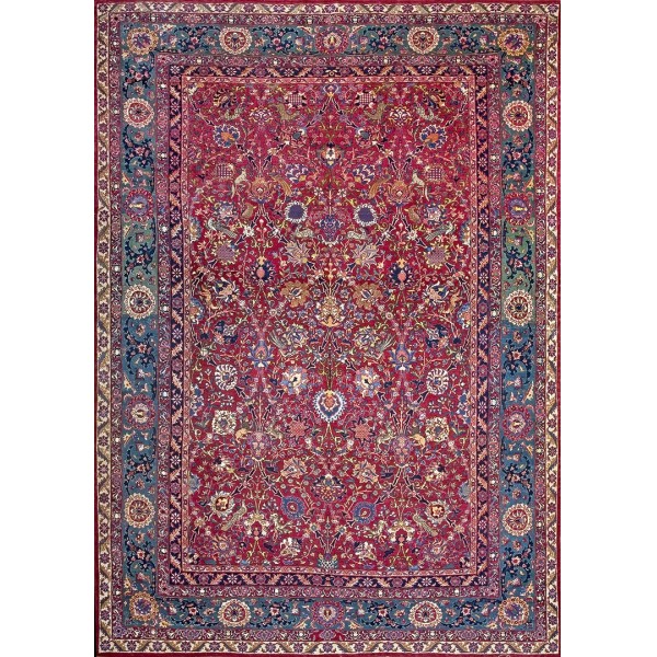 Early 20th Century Persian Silk & Wool Tehran Carpet